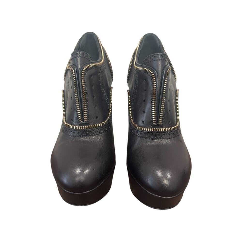 Louis Vuitton Heeled Platform Booties Black Leather Zipper Italy 37.5 EU 7.5 US - Picture 5 of 16